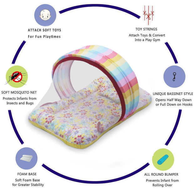 Sunshine Floral -  Kradyl Kroft Bassinet Style Mosquito Net Bedding for Infants