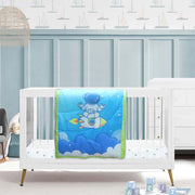 Kradyl Kroft 6 Pc Bedding Set for Infants | Baby Bedding Set | Baby Mattress with Quilt | Side Pillows | Head Pillow (Rocket)