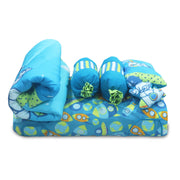 Kradyl Kroft 6 Pc Bedding Set for Infants | Baby Bedding Set | Baby Mattress with Quilt | Side Pillows | Head Pillow (Rocket)