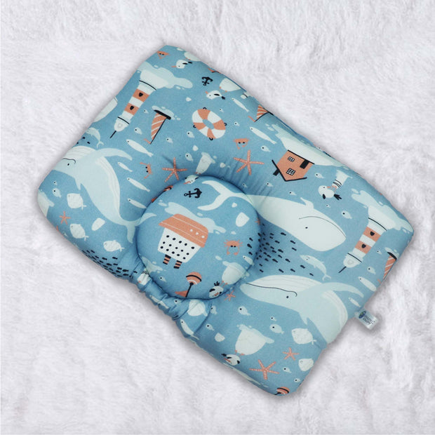 Happy Whale New Born Pillow | Baby Pillow | Head Shaping Pillow