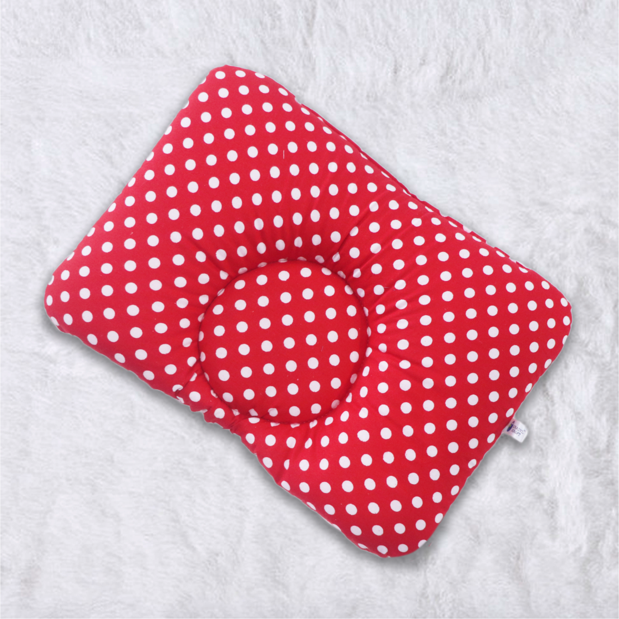 Red Polka New Born Pillow | Baby Pillow | Head Shaping Pillow
