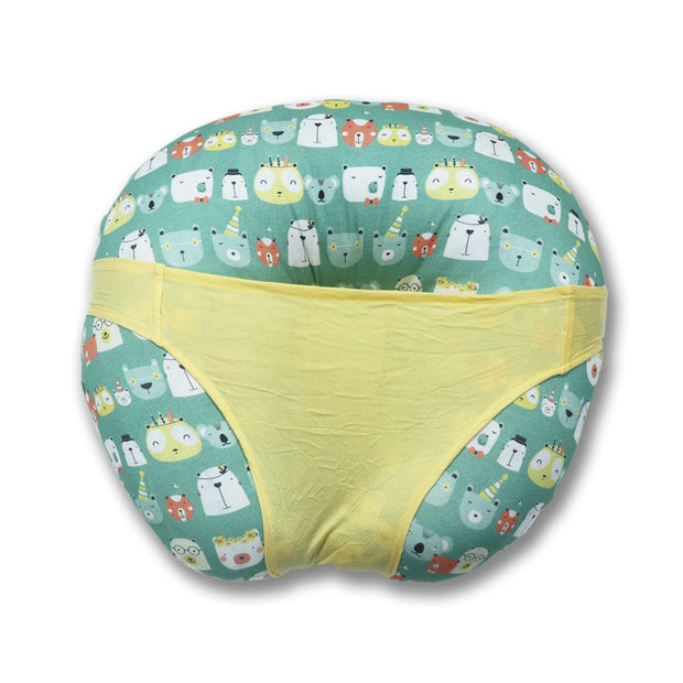 KRADYL KROFT 5in1 Baby Feeding Pillow with 100% Cotton Detachable Cover Belt and Baby Hoop - Green Panda…