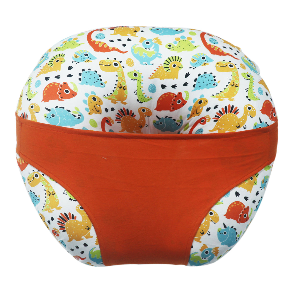 KRADYL KROFT 5in1 Baby Feeding Pillow with 100% Cotton Detachable Cover Belt and Baby Hoop - Cute Dinos