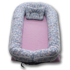 Baby Nest with Removable Covers - Grey Butterfly