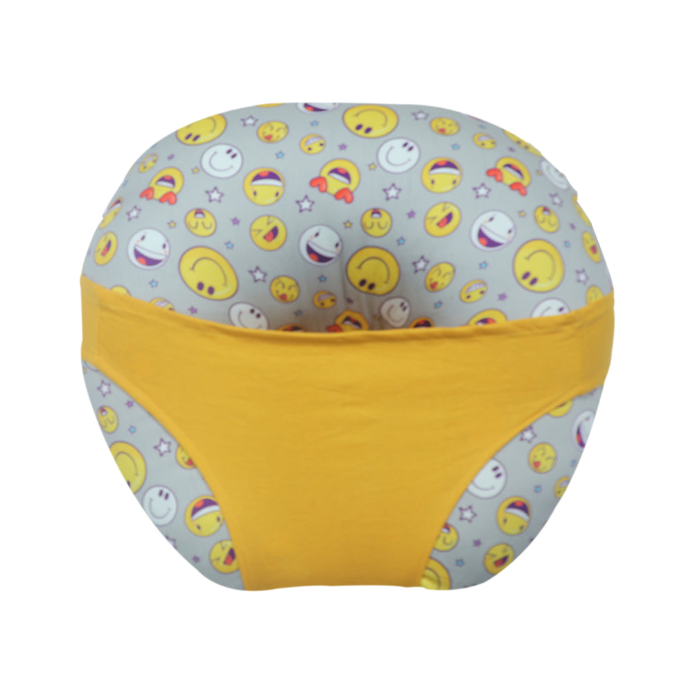 KRADYL KROFT 5in1 Baby Feeding Pillow with 100% Cotton Detachable Cover Belt and Baby Hoop - Smilie