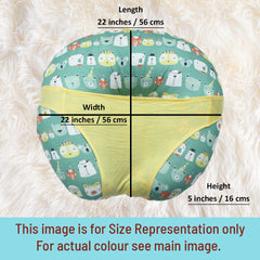 KRADYL KROFT 5in1 Baby Feeding Pillow with 100% Cotton Detachable Cover Belt and Baby Hoop - Green Panda…