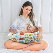 KRADYL KROFT 5in1 Baby Feeding Pillow with 100% Cotton Detachable Cover Belt and Baby Hoop - Cute Dinos