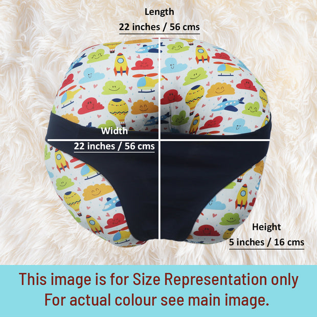 KRADYL KROFT 5in1 Baby Feeding Pillow with 100% Cotton Detachable Cover Belt and Baby Hoop - Travel Time