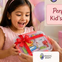 Little Pup - 3 Compartment Stainless Steel Lunch Box for Kids with Spoon and Handle