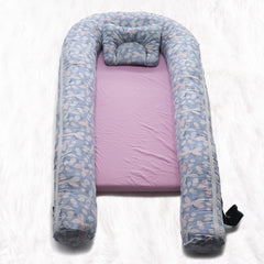 Baby Nest with Removable Covers - Grey Butterfly
