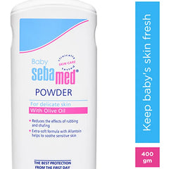 Sebamed Baby  Powder| Olive Oil, Allantoin|Keeps newborn's skin fresh|absorbs sweat| 400 gm