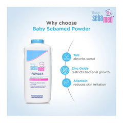 Sebamed Baby  Powder| Olive Oil, Allantoin|Keeps newborn's skin fresh|absorbs sweat| 400 gm