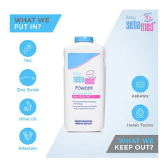 Sebamed Baby  Powder| Olive Oil, Allantoin|Keeps newborn's skin fresh|absorbs sweat| 400 gm
