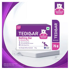 Torrent Pharma Tedibar Moisturising Baby Bathing Bar 75g (Pack of 1) with Skin Friendly ph 100 Percent Soap FreePrevents Dryness & RashesDermatologically Tested - By