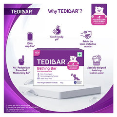 Torrent Pharma Tedibar Moisturising Baby Bathing Bar 75g (Pack of 1) with Skin Friendly ph 100 Percent Soap FreePrevents Dryness & RashesDermatologically Tested - By