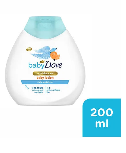Baby Dove Rich Moisture Body Wash, Lotion & Shampoo (200 ml each)