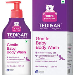 Torrent Pharma Tedibar Rich Moisturising Baby Body Wash 250ml with Skin Friendly PH  100 Percent Soap & Alkali Free  Prevents Dryness & Rahses  Dermatologically Tested  - By