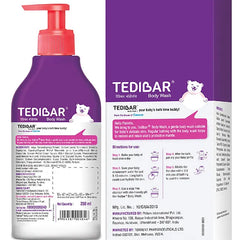 Torrent Pharma Tedibar Rich Moisturising Baby Body Wash 250ml with Skin Friendly PH  100 Percent Soap & Alkali Free  Prevents Dryness & Rahses  Dermatologically Tested  - By