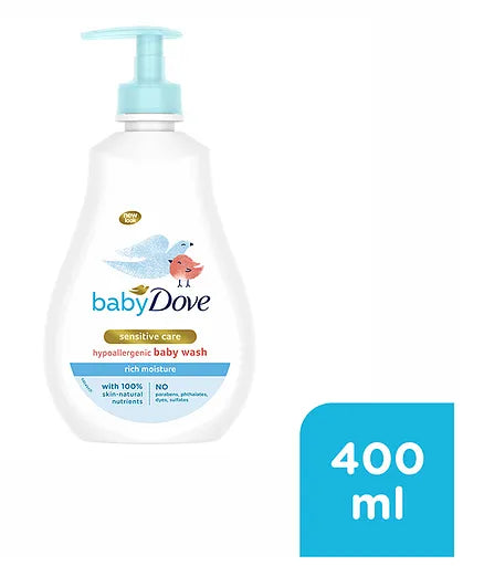 Baby Dove Rich Moisture Hypoallergenic Body Wash 400 ml (Pack of 2)