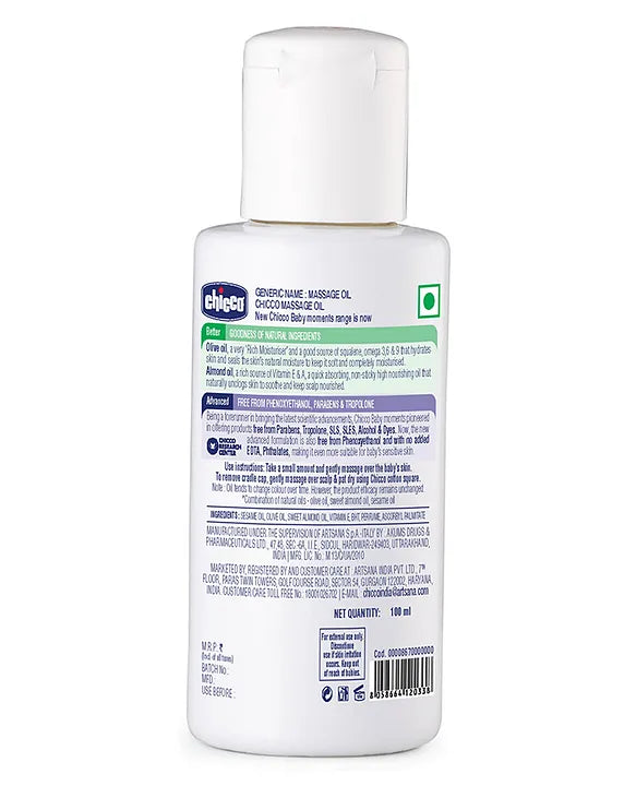 Chicco Baby Moments Massage Oil - 100 ml