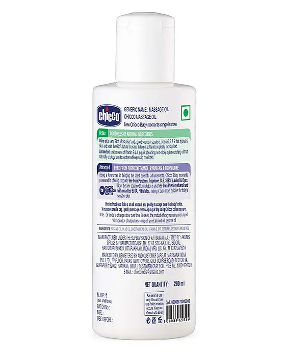 Chicco Baby Moments Massage Oil - 200 ml