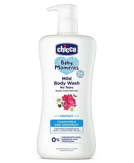 Chicco Baby Moments Mild Body Wash Protect  - 500 ml -Pack of 2