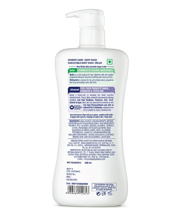 Chicco Baby Mild Body Wash Relax  - 500 ml