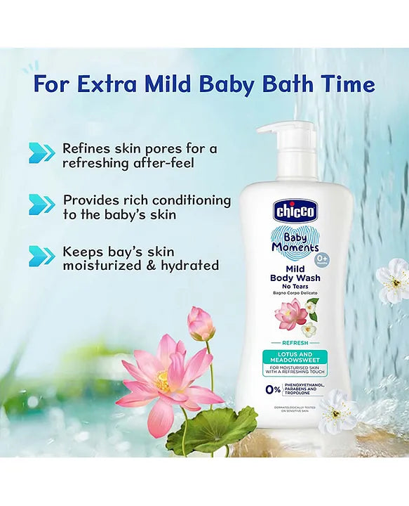 Chicco Baby Moments Mild Body Wash Refresh  - 500 ml