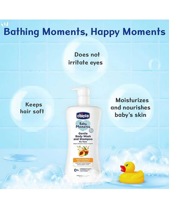 Chicco Baby Moments Gentle Body Wash And Shampoo - 500 ml