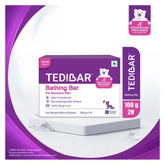 Torrent Pharma Tedibar Moisturising Baby Bathing Bar 100gx2 (Pack of 1) with Skin Friendly ph 100 Percent Soap FreePrevents Dryness & Rashes Dermatologically Tested - By