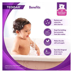 Torrent Pharma Tedibar Moisturising Baby Bathing Bar 100gx2 (Pack of 1) with Skin Friendly ph 100 Percent Soap FreePrevents Dryness & Rashes Dermatologically Tested - By