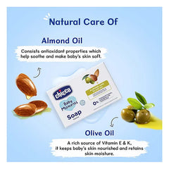 Chicco Baby Moments Almonds and Olive Oil Soap - 125 gm Each (Pack of 4)