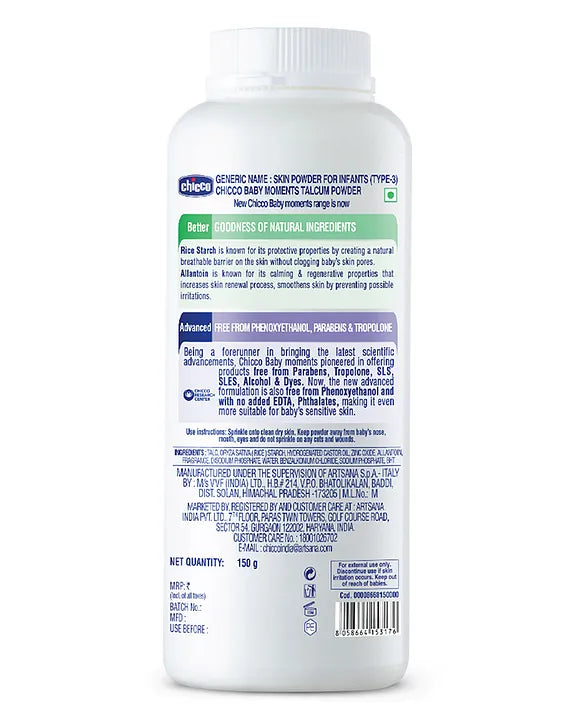 Chicco Baby Moments Talcum Powder - 150 gm