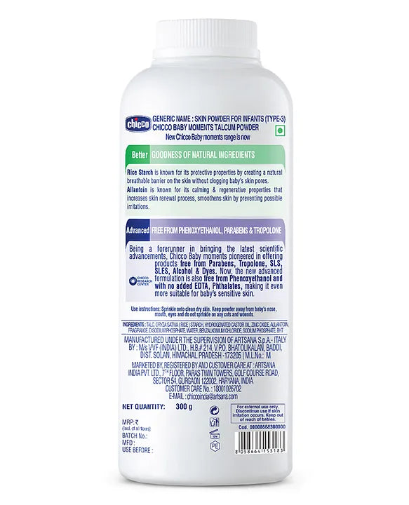 Chicco Baby Moments Talcum Powder - 300 gm
