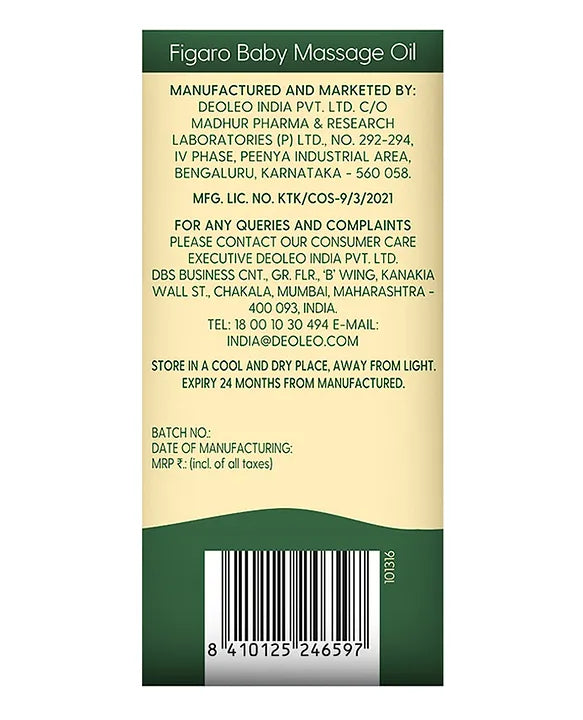 Figaro Baby Massage Oil - 100 ml