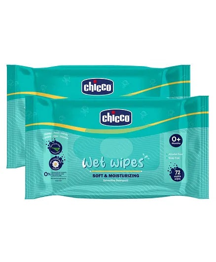 Chicco Soft & Moisturizing Wet Wipes - 72 (Pack of 4)