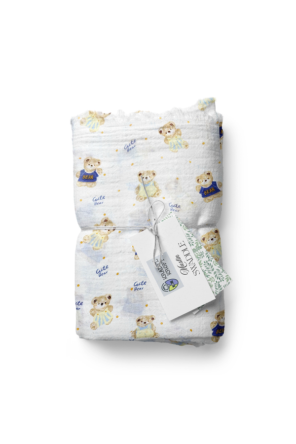 Muslin Swaddle for Infants 100 X 120 Cms - Bear Hug