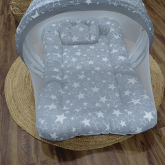 Born Grey Star -  Kradyl Kroft Bassinet Style Mosquito Net Bedding for Infants