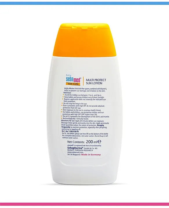 Sebamed Baby  Sun Lotion|pH 5.5|Triple Protection from UV rays|Water & Sweat resistant|200 ml