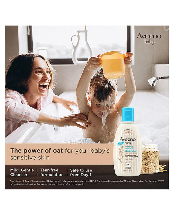 Aveeno Baby Daily Moisture Wash and Shampoo 100ml