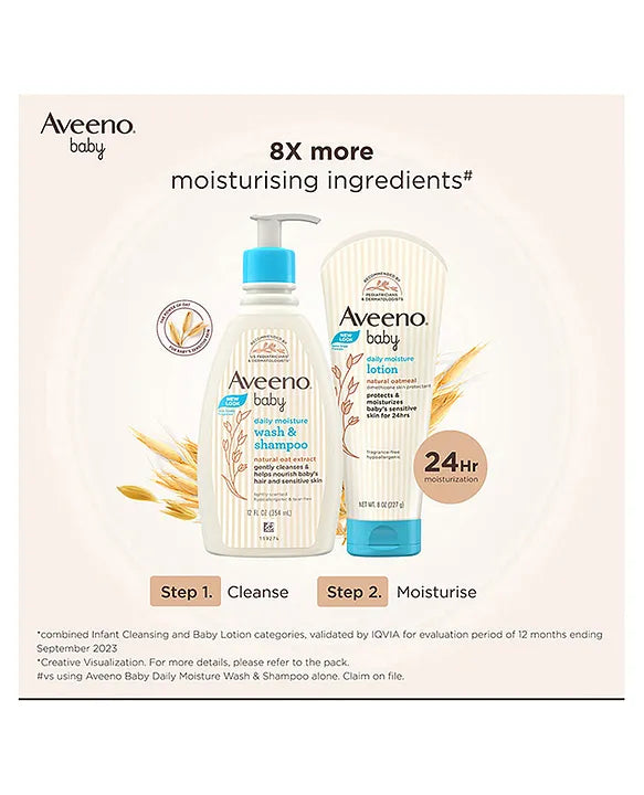 Aveeno Baby Daily Moisture Wash and Shampoo 100ml
