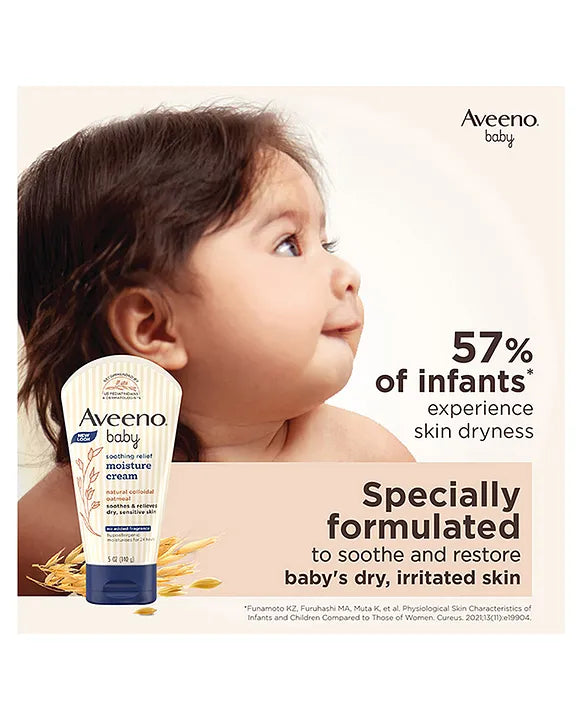 Aveeno Baby Soothing Relief Moisture Cream, Fragrance Free - 140 g