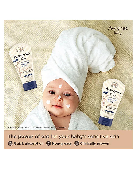 Aveeno Baby Soothing Relief Moisture Cream, Fragrance Free - 140 g