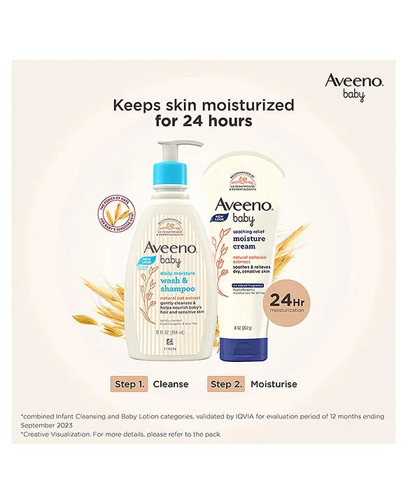 Aveeno Baby Soothing Relief Moisture Cream, Fragrance Free - 140 g