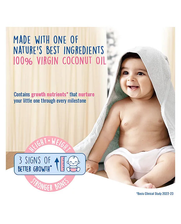 Parachute Advansed Baby Massage Oil for New Born 100% Virgin Coconut Oil  Clinically Proven for Better Growth Vitamin E & F- 200 ml