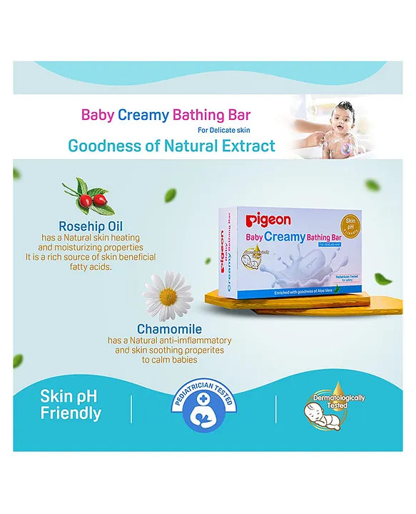 Pigeon Creamy Bathing Bar for Sensitive Skin Pack of 2 - 75 g Total