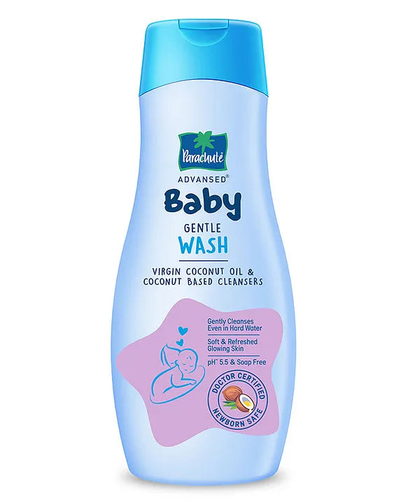 Parachute Advansed Baby Gentle Wash for New Born  Enriched with Virgin Coconut Oil  Gently cleanses in Hard water  Doctor certified-  410 ml