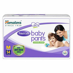 Himalaya Herbal Total Care Baby Pants Style Diapers Medium - 54 Pieces & Gentle Baby Wipes - 72 Pieces