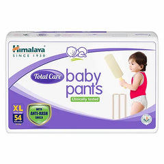 Himalaya Herbal Total Care Baby Pants Style Diapers Extra Large - 54 Pieces &  Baby Wipes - 72 Pieces
