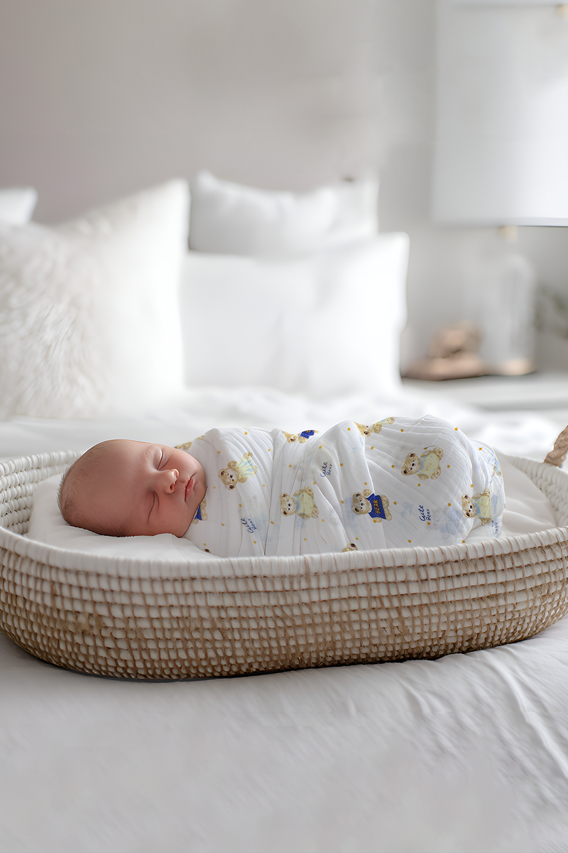 Muslin Swaddle for Infants 100 X 120 Cms - Bear Hug